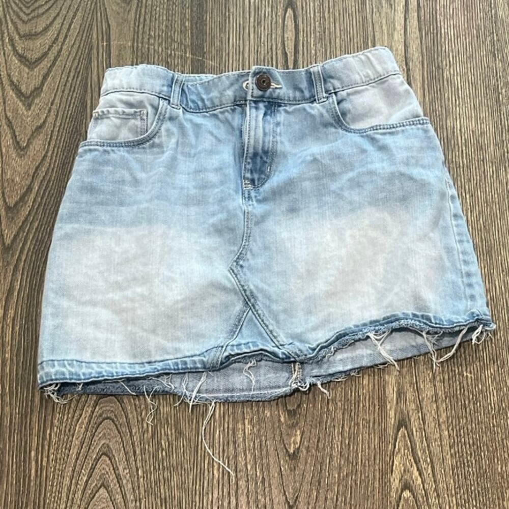 OshKosh B'gosh Youth Girls Denim Mini Skirt 100% Cotton Light Wash Blue Size 12